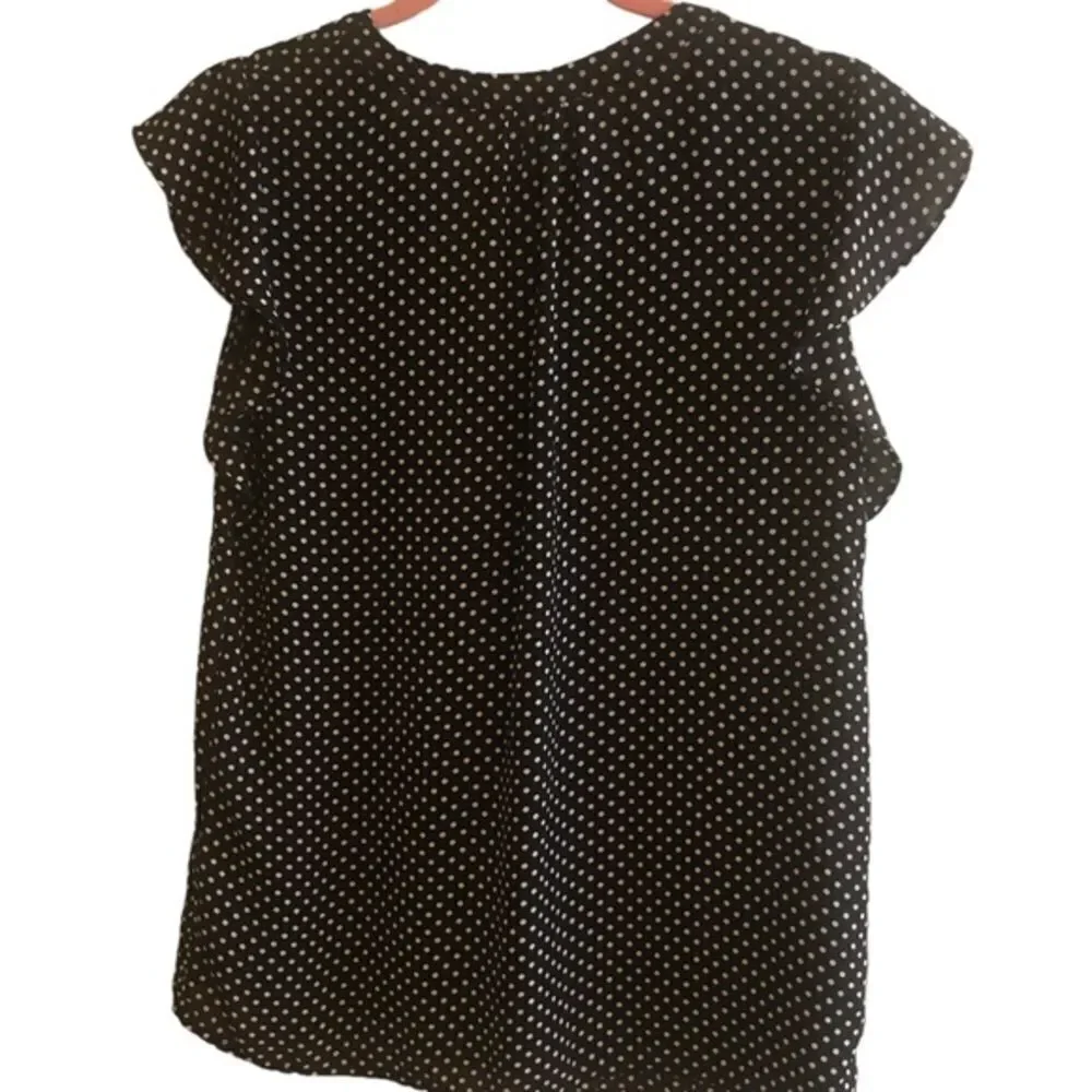 Philosophy Black &‎ White Flowy Polkadot Sleeveless V-neck Top Size Small - Picture 2 of 6